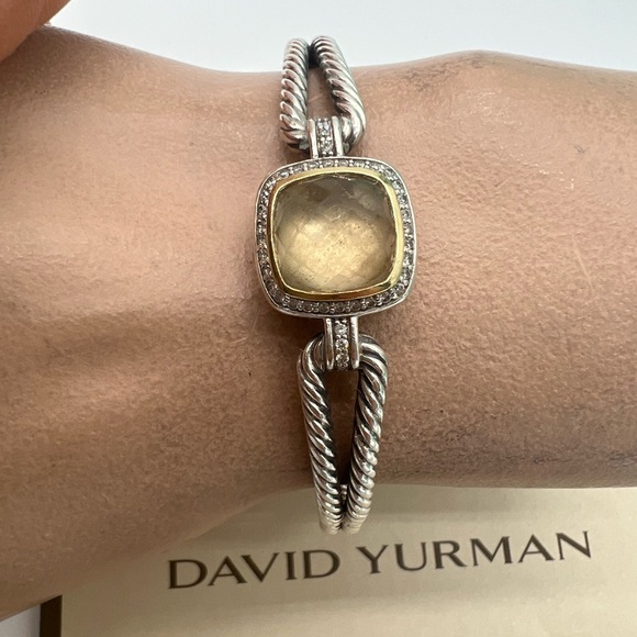 David Yurman Jewelry - 🔴Authentic DAVID YURMAN Albion Champagne Citrine & Diamonds Silver& 18k Bracelet